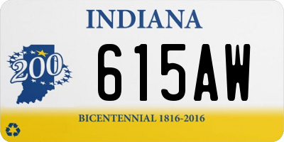 IN license plate 615AW