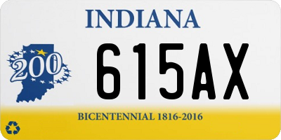 IN license plate 615AX