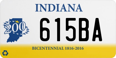 IN license plate 615BA