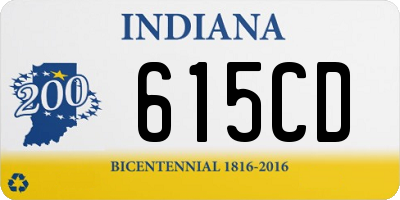 IN license plate 615CD