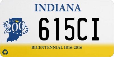 IN license plate 615CI