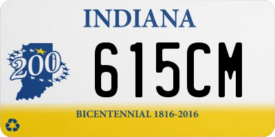 IN license plate 615CM