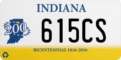 IN license plate 615CS