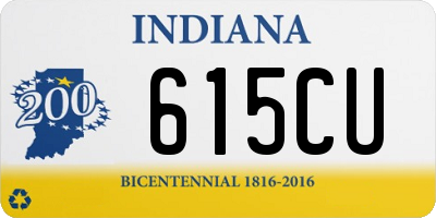 IN license plate 615CU