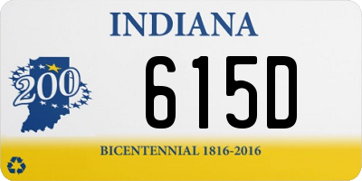 IN license plate 615D