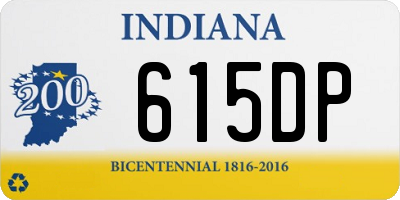 IN license plate 615DP