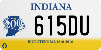 IN license plate 615DU