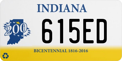 IN license plate 615ED