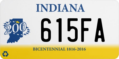 IN license plate 615FA