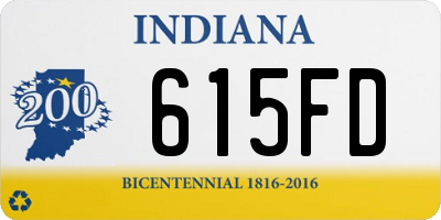 IN license plate 615FD