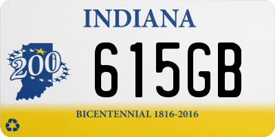 IN license plate 615GB