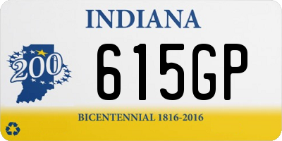 IN license plate 615GP