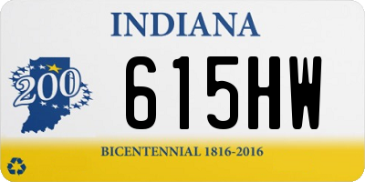 IN license plate 615HW