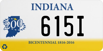 IN license plate 615I