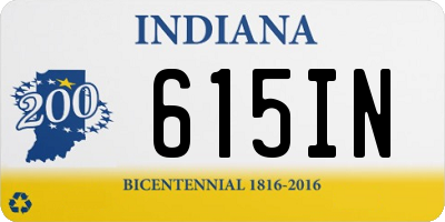 IN license plate 615IN