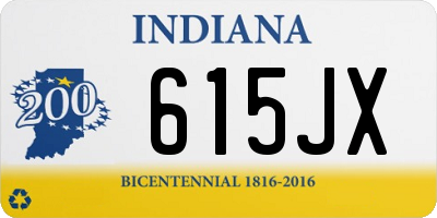 IN license plate 615JX