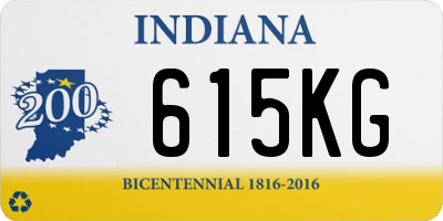 IN license plate 615KG