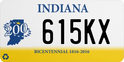 IN license plate 615KX