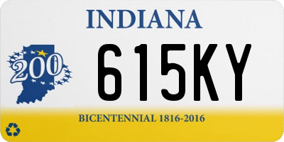 IN license plate 615KY