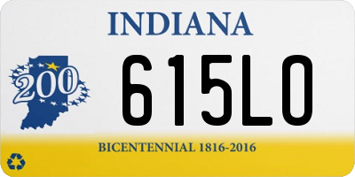 IN license plate 615LO