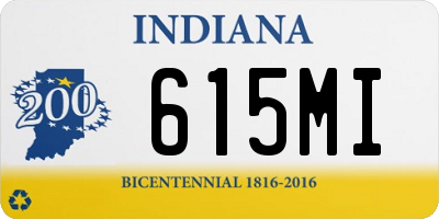 IN license plate 615MI