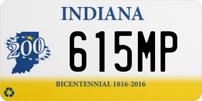 IN license plate 615MP