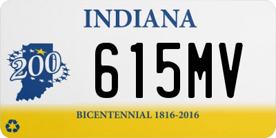 IN license plate 615MV