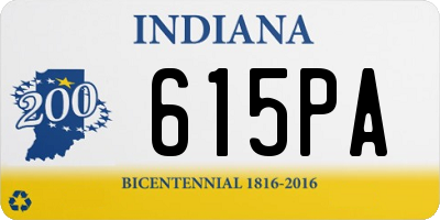 IN license plate 615PA