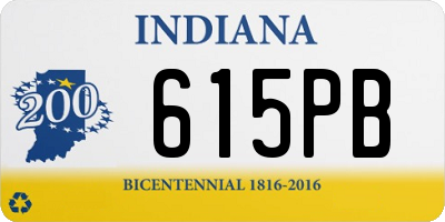 IN license plate 615PB