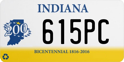 IN license plate 615PC