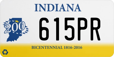 IN license plate 615PR