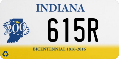 IN license plate 615R