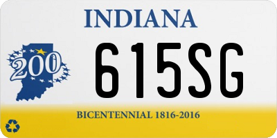 IN license plate 615SG