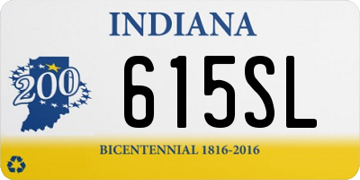 IN license plate 615SL