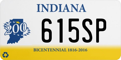 IN license plate 615SP