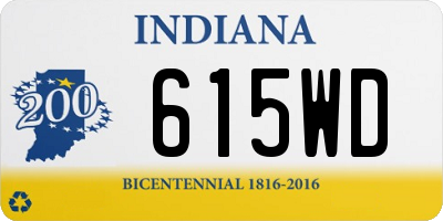 IN license plate 615WD