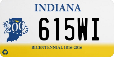 IN license plate 615WI