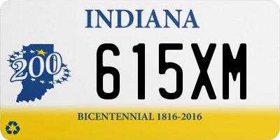 IN license plate 615XM