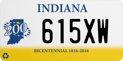 IN license plate 615XW