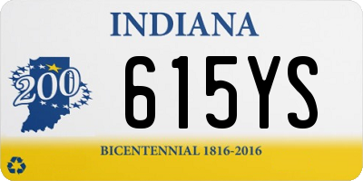 IN license plate 615YS