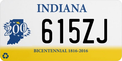 IN license plate 615ZJ