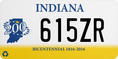 IN license plate 615ZR