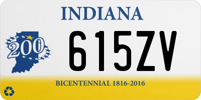 IN license plate 615ZV