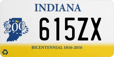 IN license plate 615ZX