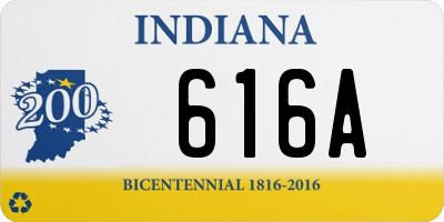 IN license plate 616A