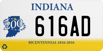 IN license plate 616AD