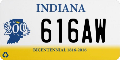 IN license plate 616AW