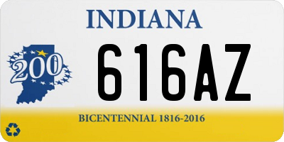 IN license plate 616AZ