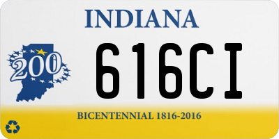 IN license plate 616CI