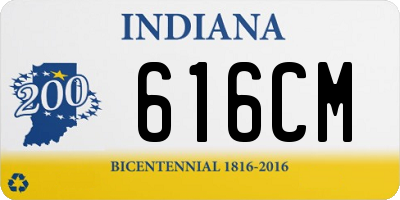 IN license plate 616CM